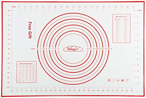 Tapis de Cuisson Patisserie en Silicone Anti-adhésif Réutilisable Baking Mat Fondant Pâte, 100% SANS Bisphénol-A (BPA),avec Mesure, 60 x 40 cm (Rouge+Grattoir Cadeau) - Cuisine A Vivre Tapis de Cuisson Patisserie en Silicone Anti-adhésif Réutilisable Baking Mat Fondant Pâte, 100% SANS Bisphénol-A (BPA),avec Mesure, 60 x 40 cm (Rouge+Grattoir Cadeau)