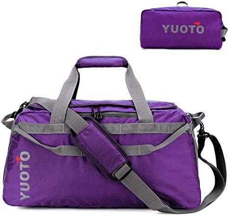 Lightweight Duffle Bag Small Foldable Waterproof Luggage Carry on Duffel Men &amp; Women Purple
