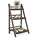 Best Choice Products 3-Tier Indoor Outdoor Multipurpose Folding Wood Plant Storage Display Rack Stand for Flowers, Succulents, Books and Pictures, Brown