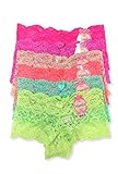 Mamia Women's Sexy Lace Hiphugging Boyshort or Bikini Panties 6pk