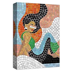 Canvas Wall Art Abstract Mosaic Collage Painting Artwork for Home Prints Framed - 12x18 inches
