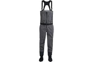 MDYTPT Men's Fishing Chest Waders Waterproof Breathable One-Piece Pants with Neoprene Socks