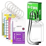 Landisun Cruise Tags Luggage Tag ID Holds with Zip Seal & Steel Loops Thick PVC Bag of 8 Pack.