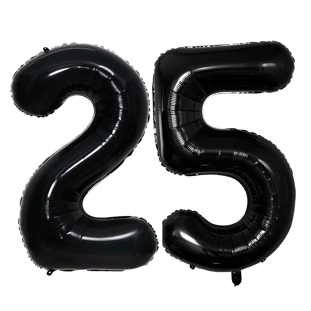 GOER Number 25 Balloons for 25th Birthday Party Decorations,42 Inch Jumbo Foil Helium 52 Balloons for 52nd Birthday Party Decoration (Bright Peach)