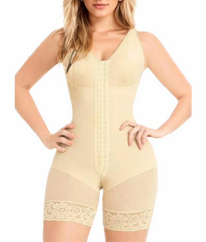 Photo 1 of (xsmall) OMELLODY Fajas Colombianas Shapewear for Women Tummy Control Post Surgery Full Body Shaper Butt Lifter with Zipper Crotch (Beige, Small)
