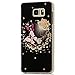 Mavis's Diary Galaxy Note 5 Case 3D Handmade Bling Crystal Lovely Butterfly Special Fashion Champagne Rose Pattern with Shiny Sparkle Diamond Hard Cover Clear Case for Samsung Galaxy Note 5 N9200