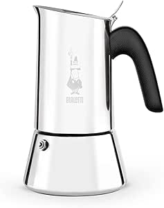 Bialetti - New Venus Induction, Stainless Steel Stovetop Espresso Coffee Maker, Suitable for all Types of Hobs, 6 Cups (7.9 Oz), Silver