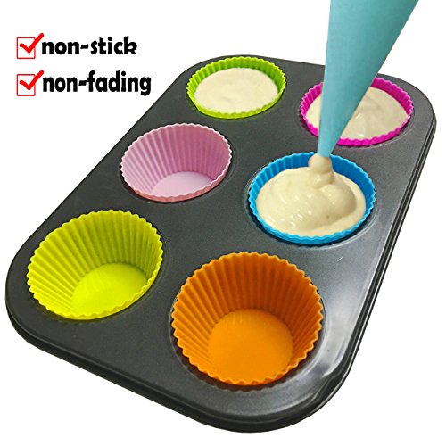 image for Lasten Silicone Cupcake Liners with Pastry Bag and Storage Tank as Bon