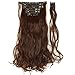 Clip in Hair Extensions 8 PCS 18 Clips 145G Thick Straight Curly Full Head Real Natural Synthetic Fibre Hairpiece 60 colors for Women Lady Girls(17 inch,medium brown-curly)