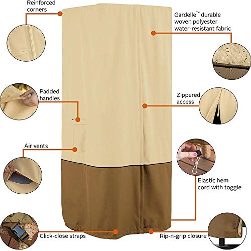 blue--net Patio Heater Cover Waterproof, Outdoor Standup Patio Heater Covers with Zipper, Heavy Duty Oxford Dustproof Furniture Protector (Round Square 8181221cm)