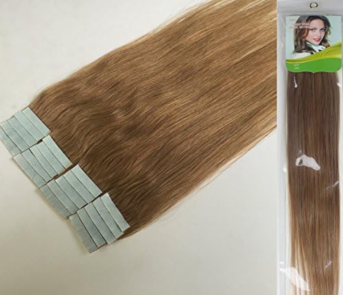16'' 18''20''22'' 24'' Tape in Real Human Hair Extensions Straight 17 Colors 20pcs Beauty Hair Style (16inch 30g/20pcs, #16 Ash Blonde)