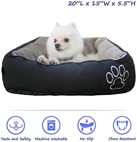 PetPaw Pet Bed for Cats and Small Dogs/Fade Resistance- Improved Sleep- Machine Washable- Waterproof Bottom