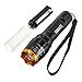 LED Flashlight, XINKAITE Cree Xm-l T6 1800 Lumen Super Bright Tactical Flashlight, Zoomable Adjustable Focus Torch, 5 Light Modes Golden(Batteries Are Not Included)Outdoor and Home Use