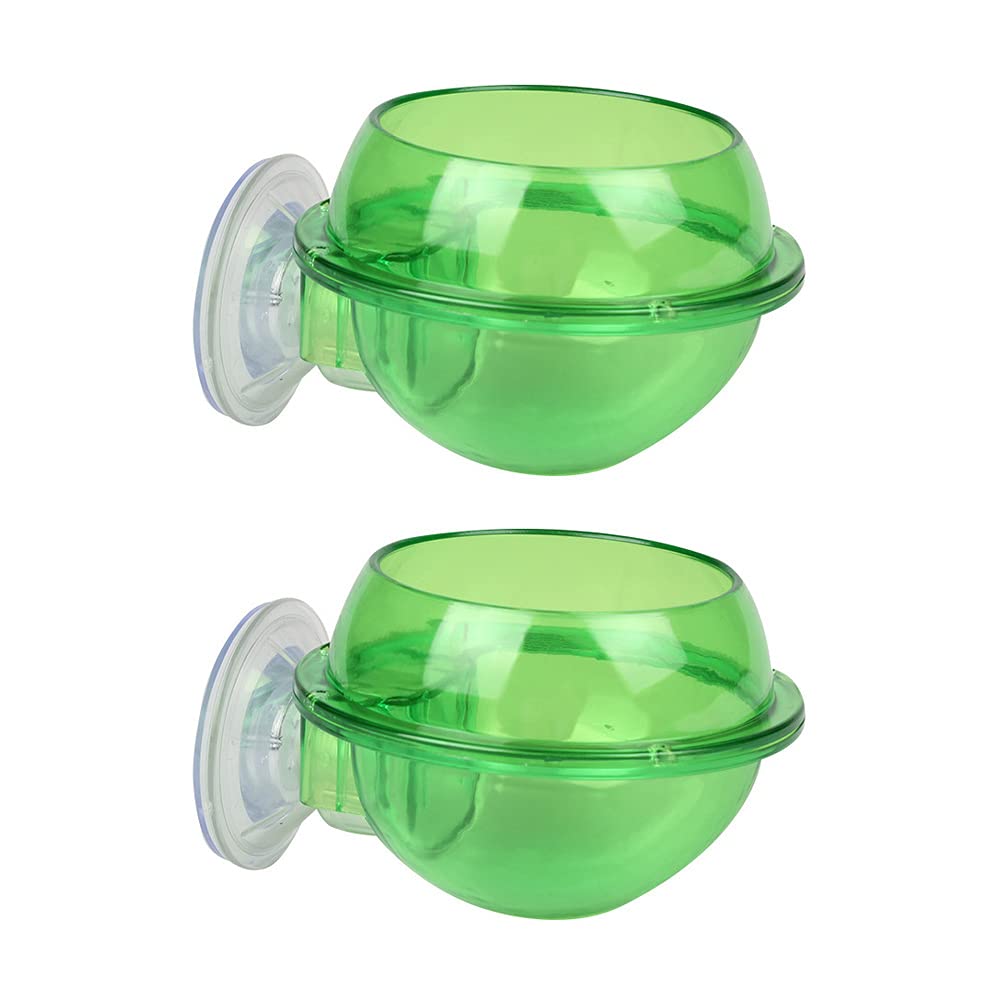 Houtokit 2Pcs Suction Cup Reptile Feeder,Chameleon Bowl, Worm Live Fodder Container Anti-Escape Reptile Cup, Reptile Water Dish Supplies for Lizard Bearded Dragon Gecko Snakes Iguana Suction Cup