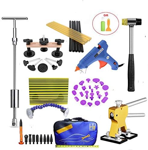 Owhiller Paintless Dent Repair Puller Kit - PRO Slide Hammer T-Bar Dent Lifter Glue Tab Knock Down Tools