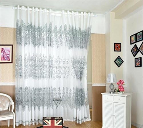 GYMNLJY Curtains Polyester White Embroidery Blackout drape Thick Solid Thermal Panels for Bedroom Home Decor Window Drapes Big hole (1 panels) , white , C