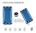 LG X Charge, LG X Power 2, LG Fiesta 2 LTE, with Full Edged Tempered Glass Screen Protector, Heavy Duty Metallic Brushed Slim Hybrid Shock Proof Armor Defender Protective Case Cover (Blue)