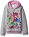PJ Masks Girls' Big Icon Print Zip Up Hoodie, Heather Grey, 4