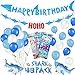 U`King 49 PACK Shark Birthday Party Decorations for Kids - Shark Happy Birthday Banner, Ocean Color Balloons, Mini Shark Balloons, Cute Cartoon Puffy Stickers | Aster Birthday Supplies Set for 1st 2nd 3rd 4-12 year Boys