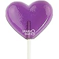 Purple Heart Lollipops, Grape Flavor, 2" Diameter Lollipop, Handcrafted Fresh in USA, 24 Pieces