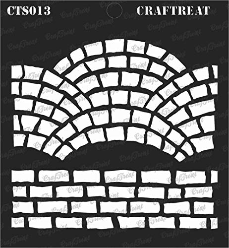 CrafTreat Stencil - Fancy Bricks | Reusable Painting Template for Journal, Notebook, Home Decor, Crafting, DIY Albums, Scrapbook and Printing on Paper, Floor, Wall, Tile, Fabric, Wood 6"X6"