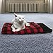 SCIROKKO Self Warming Cat Bed - Thermal Pet Cave Mat No Slip Plaid Heated Pad - Sleeping Bag for House Cats