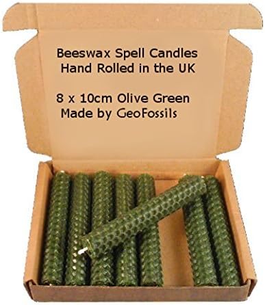 Sherwood Forest Candles - Set Of 8 Witch's Beeswax Spell Candles - Green - 10cm