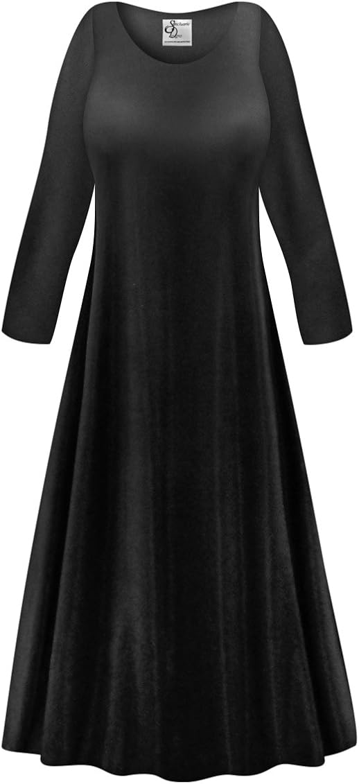 Supersize Long Sleeve A-Line Maxi Dress 