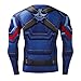 Red Plume Men's Compression Sports Shirt Cool Captain US Running Long Sleeve Tee (L, Captain)