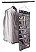 MISSLO 22 Pockets 20 Hooks Oxford Hanging Jewelry Organizer with Zipper Hanger (Pockets & Hooks Black)
