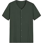 Latuza Men's Viscose Pajama Top Button Up Sleep Shirt