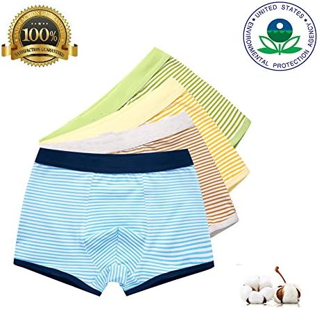 Big Little Boy's Boxer Briefs Underwear Toddler Underwear Cotton Underwear Comfortable Soft 4pcs（Stripe）