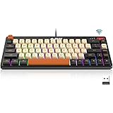 NACODEX 65% Bluetooth Mechanical Keyboard Hot Swappable Box Brown Switch, PBT SA Spherical Keycaps, Music Rhythm Customizable