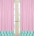 Sweet Jojo Designs Pink Polka Dot and Turquoise Girls Window Treatment Panels for Skylar Bedding Collection - Set of 2