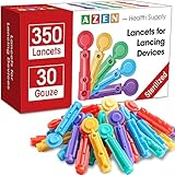 AZEN 350 Pcs Lancets for Diabetes Testing, 30 Gauge