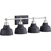 Progress Lighting Bramlett Collection 4-Light Coastal Bath Vanity Light Brushed Nickel