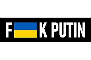 BRIAN BULA Fuck Putin Bumper Sticker Featuring the Ukraine Flag 15,000+ Sold 2 Sticker Deal 3x9 Bumper and 2x2 Square Made in USA by American Artist