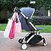 Pack of 2 XLarge Stroller Hook, Mommy Organizer for Hanging Diaper Shopping Bag (Black)