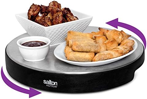 Toastess Cordless Brushed Chrome Finish, Detachable Cord, Durable, Efficient, Automatic Temperature Control Prevents Overheating Lazy Susan Hot Tray