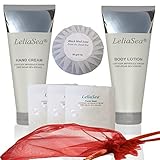 LeliaSea 6 in 1 Spa Gift Basket by Dead Sea Minerals • World Renown Luxury Hand Cream, Body Lotion, 3 Facial Masks and Mud Soap • Great Gifts for Women or Men