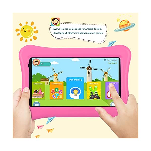 10.1 inch Kids Tablet AWOW Tablet PC for Kids, Android 10 Go Quad Core, 32GB Rom, iWawa Pre-Installed with Kids-Proof…