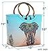 QOGiR Lunch Tote - Large Reusable Insulated Neoprene Lunch Bag with Inside Pocket (Elephant)