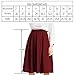 Yige Women's High Waisted A line Skirt Skater Pleated Full Midi Skirt Wind Red US8