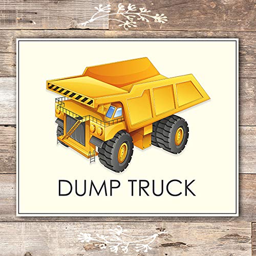 Boys Trucks - Art Prints (Set of 6) - Unframed - 8x10s | Construction Wall Decor