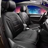 FH Group PU208BLACK102 Black Leatherette Car Seat Cushions Airbag Compatible