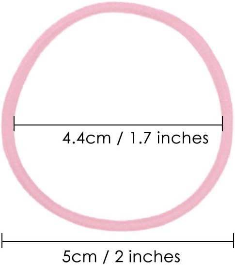 SCSpecial Elastic Hair Ties 50 Pieces Hair Elastic Bands 2.5 mm Ponytail Holders for Women and Girls - Pink - Image 3