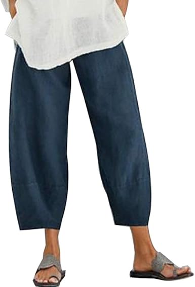 Pantalon 7 8 femme taille elastique Clearance