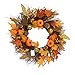 Fall Maple Leaf Pumpkin Wreath Christmas Artificial Wreath Front Door Decoration Thanksgiving Decorative Garland
