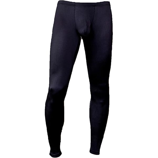 Hansber Men's Thermal Underwear Leggings Bulge Pouch Ribbed