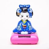 Solar Powered Bobblehead Toy Figure Nohohon, Japanese Kimono Maiko Geisha - Blue